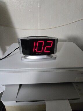 SHARP Home LED Digital Alarm Clock – Swivel Base - Outlet Powered, Model SPC033